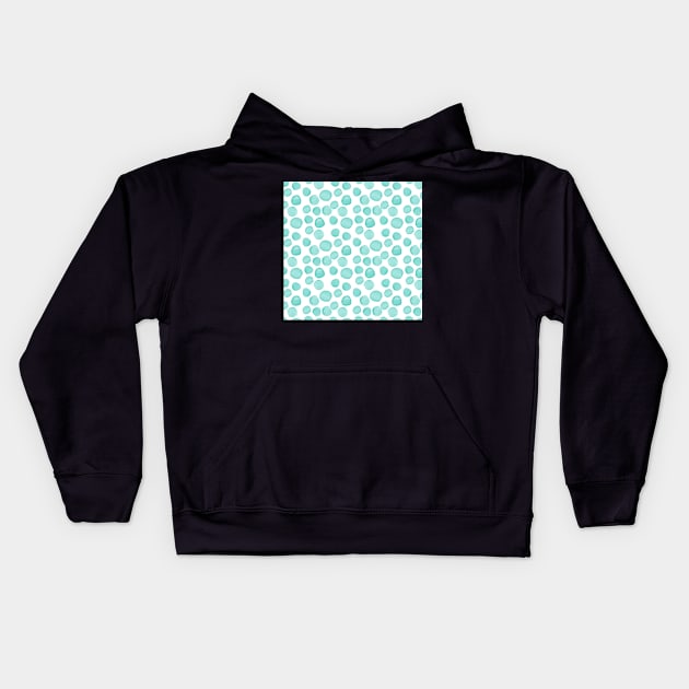 Watercolour Dots in Turquoise Kids Hoodie by creativebakergb